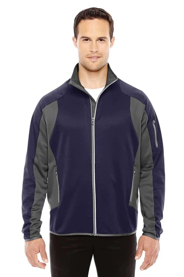 North End 88230 Men's Motion Interactive Colorblock Performance Fleece Jacket - Navy/ Dk GRP 007 - XL