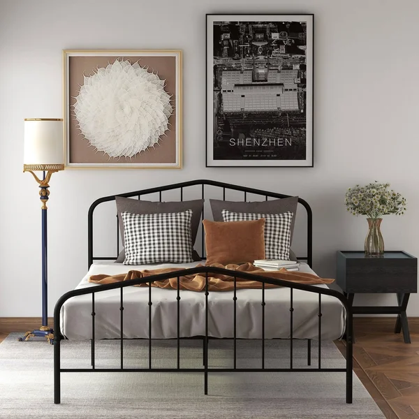 Platform Metal Bed, Twin Sizes - Black