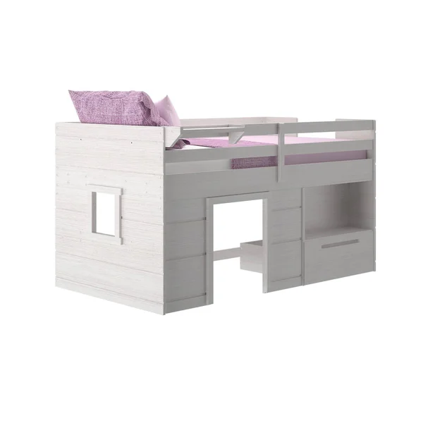 Max & Lily Modern Farmhouse Loft Bed with 1 Drawer - Twin, Espresso