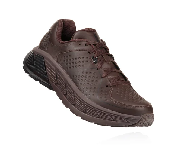 Hoka One One Men's Gaviota Leather Shoe - 12 Wide - Demitasse, Black