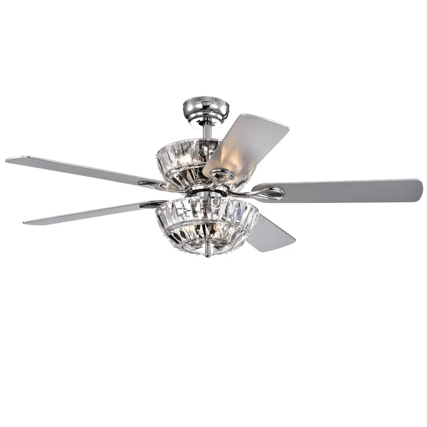 Senma Dual Lamp 52-Inch 6-Light Lighted Ceiling Fan with Crystal Bowl Shades Remote Controlled