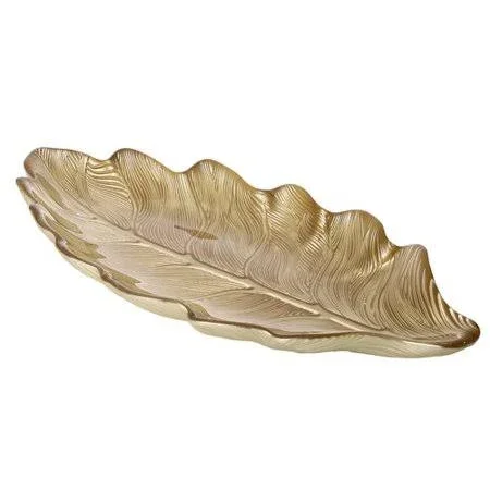 Charlton Home Dendy Metallic Leaf Serving Tray