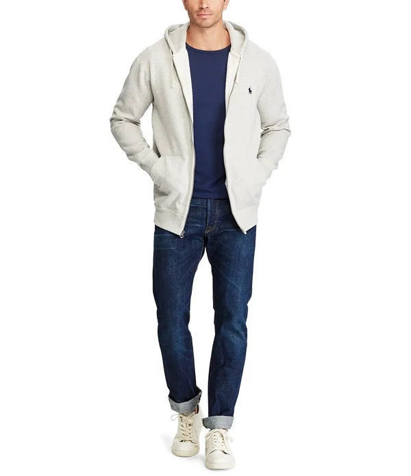 Polo Ralph Lauren Big Tall Classic Fleece Full-Zip Hoodie - Mens, 5XB, Alaskan Heather