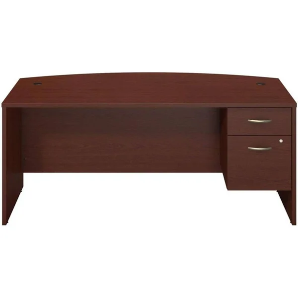 Bush Business Furniture Series C 72w x 36D Bow Front Desk with 3/4 Pedestal - Mahogany