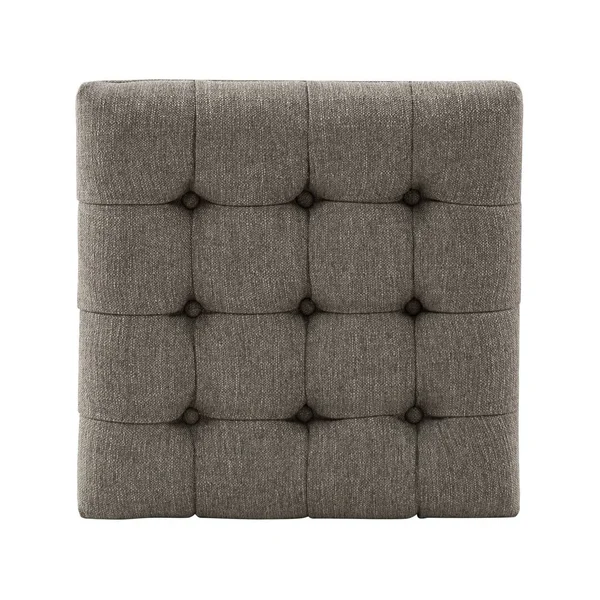WOVENBYRD 18x22 Square Button Tufted Metal Ottoman - Grey