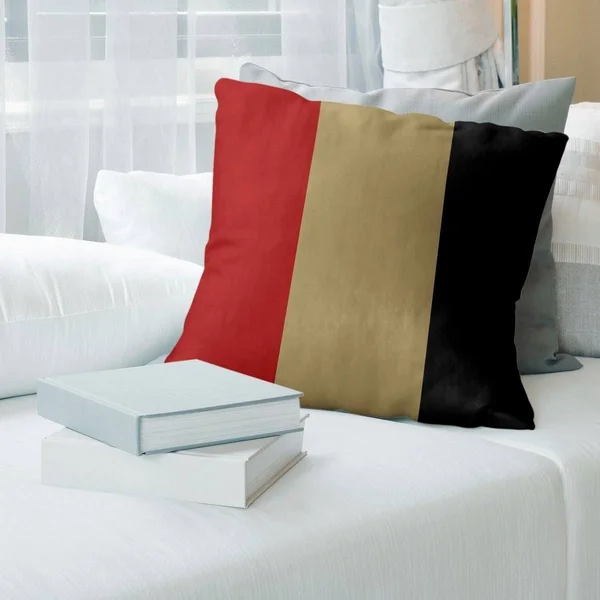 San Francisco San Francisco Football Stripes Pillow-Faux Linen - 26 x 26 - Square - Zipper Closure - Large - Removable Cover - A