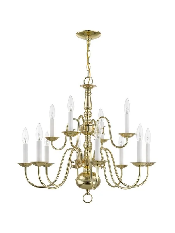 Livex Lighting - 5012-04 - 12 Light Chandelier - Williamsburg - Black