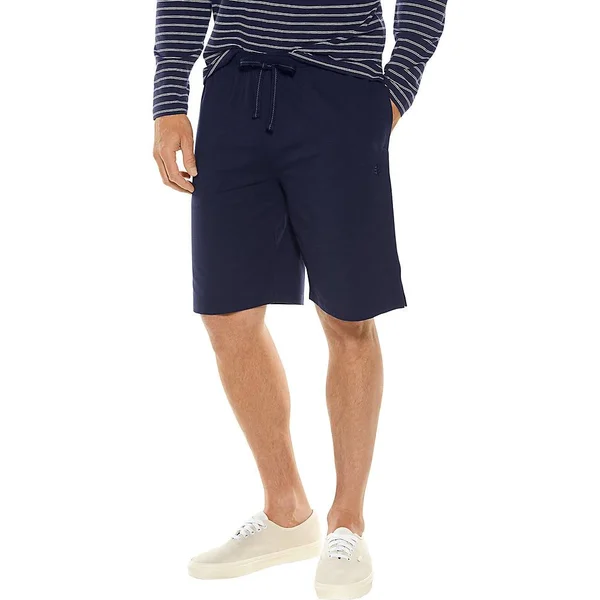 Coolibar Men's Newport Saturday Lounge Shorts - UPF Clothing For Men, Blue, Large