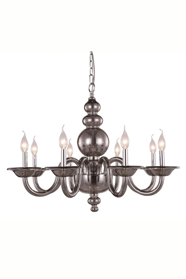 Elegant Lighting Champlain 8 Light Siver Shade Chandelier (7872D30SS)