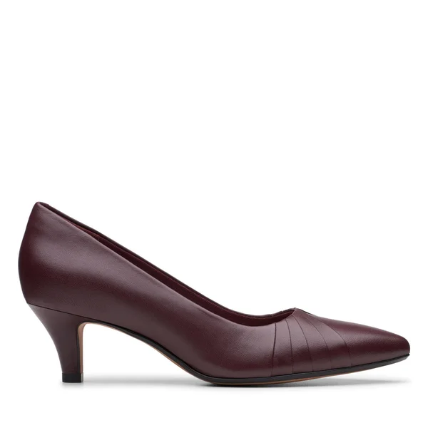 Clarks Women's Linvale Crown Pump Burgundy Leather 9.5