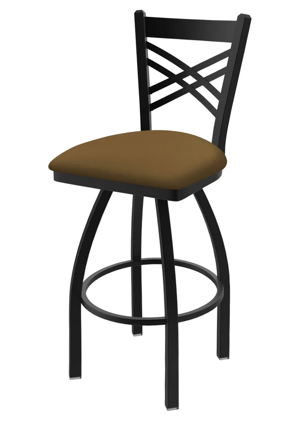 Holland Bar Stool 820 Catalina 36x22 Swivel Bar Stool with Black Wrinkle Finish and Canter Saddle Seat