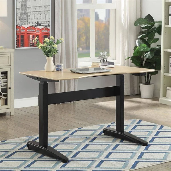 Furniture of America Glenda Metal Adjustable Short Standing Desk in Black - IDF-DK6092BK-S