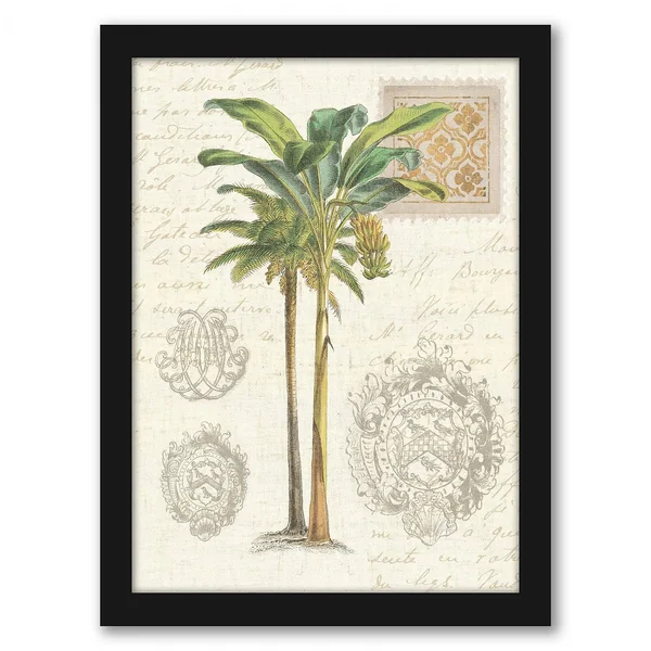 Americanflat Vintage Palm Study I by Wild Apple Portfolio Black Framed Print 11x14