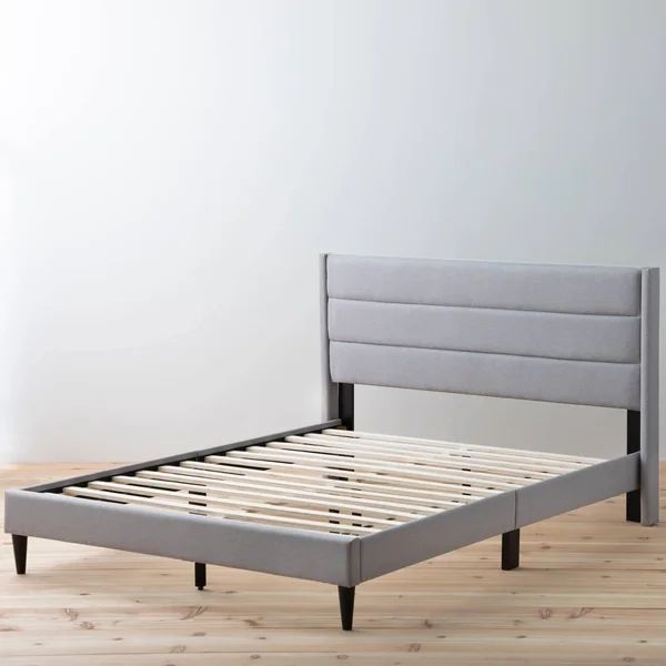 Brookside Sara Upholstered Bed with Horizontal Channels - Stone - Twin XL