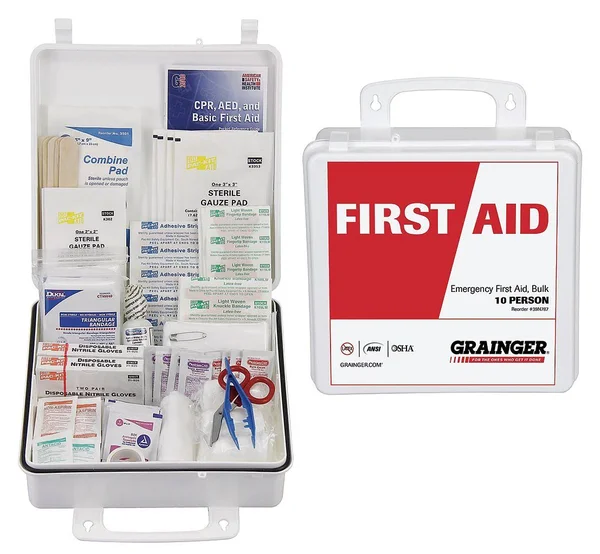 First Aid Kit, Bulk, White, 136 Pcs, 10 Ppl Zoro Select 54551