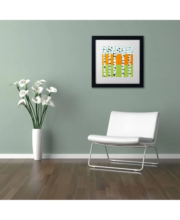 Trademark Fine Art Seasonal Birches - Spring by Michelle Calkins Framed Painting Print - Size: 11x22 H x 11x22 W x 0.5x22 D