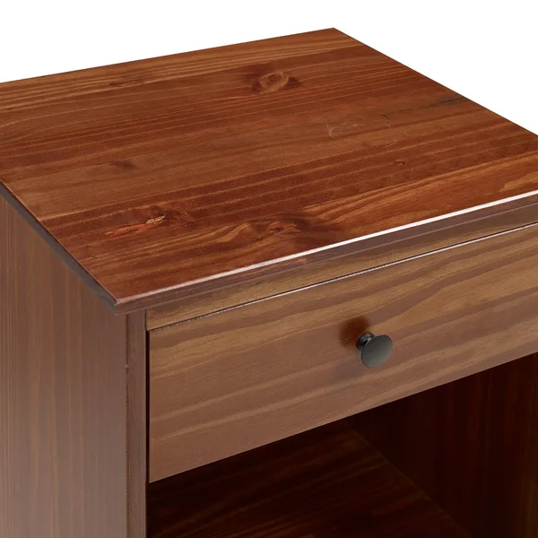Classic Mid Century Modern 1 Drawer Nightstand Side Table Walnut - Saracina Home