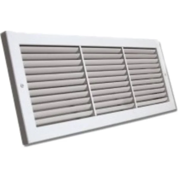 10x6 Soft White Deluxe Baseboard Return Air Grille (Aluminum) - Shoemaker 1100