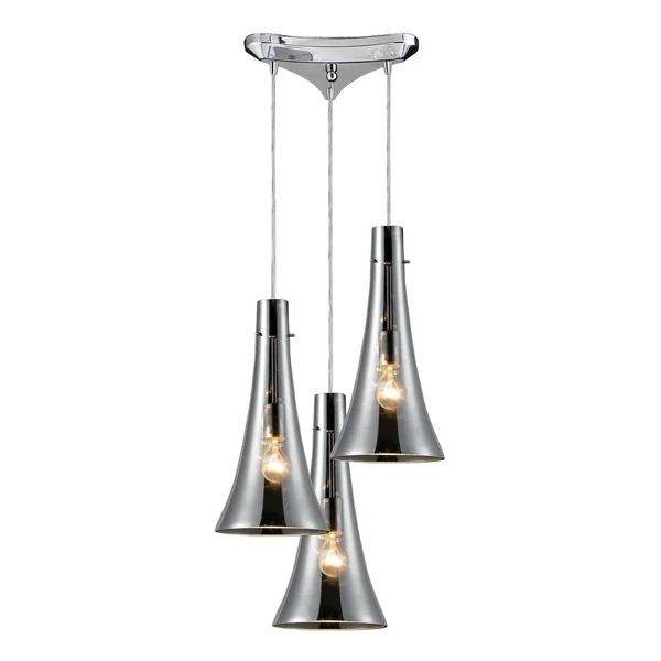 Elk Lighting 60065-3 Menlow Park 3 Light Pendant in Polished Chrome