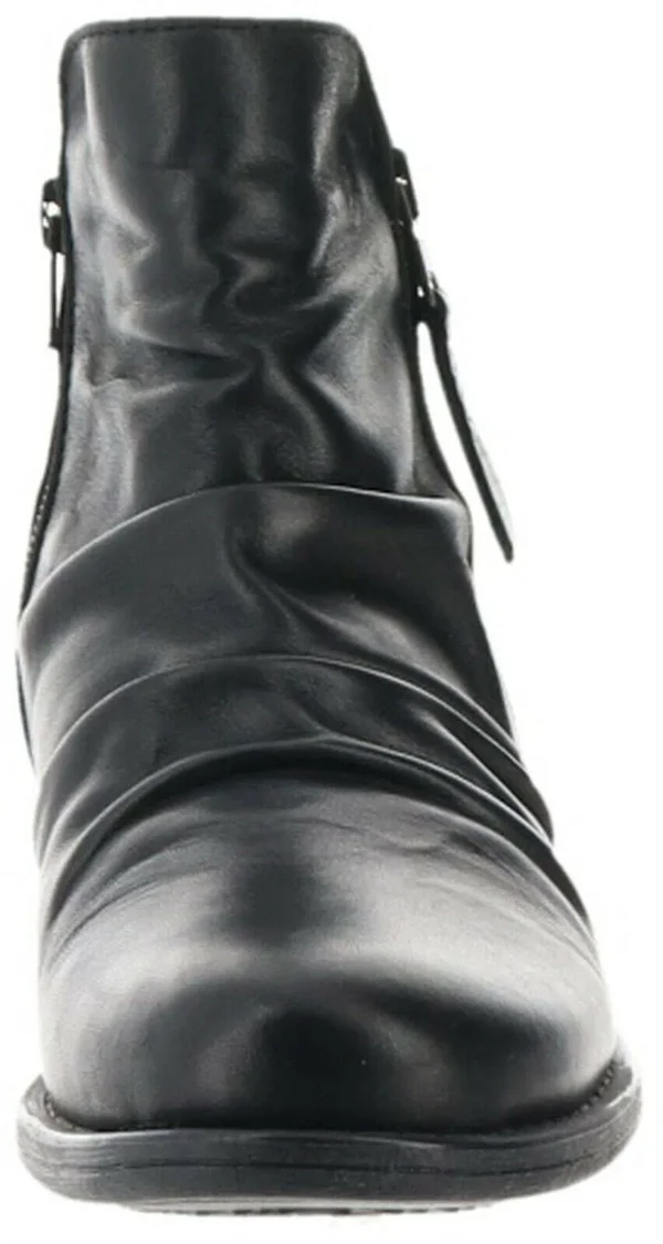 Miz Mooz Leather Ruched Ankle Boots - Layla Black EU 38