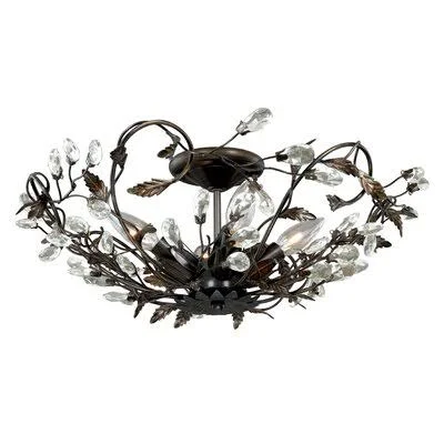 Charpentier 4 - Light 19x22 Unique/Statement Geometric Semi Flush Mount Fixture Finish: Architectural Bronze