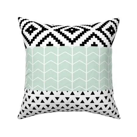 Wholecloth Black and White Throw Pillow Cover W Optional Insert by Roostery - Size: 18 x 18 Cu003EOnly