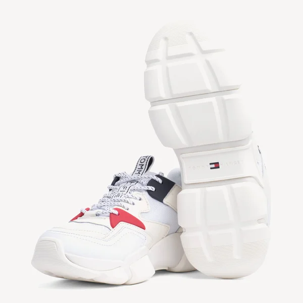 Tommy Hilfiger Chunky Mixed White Trainers