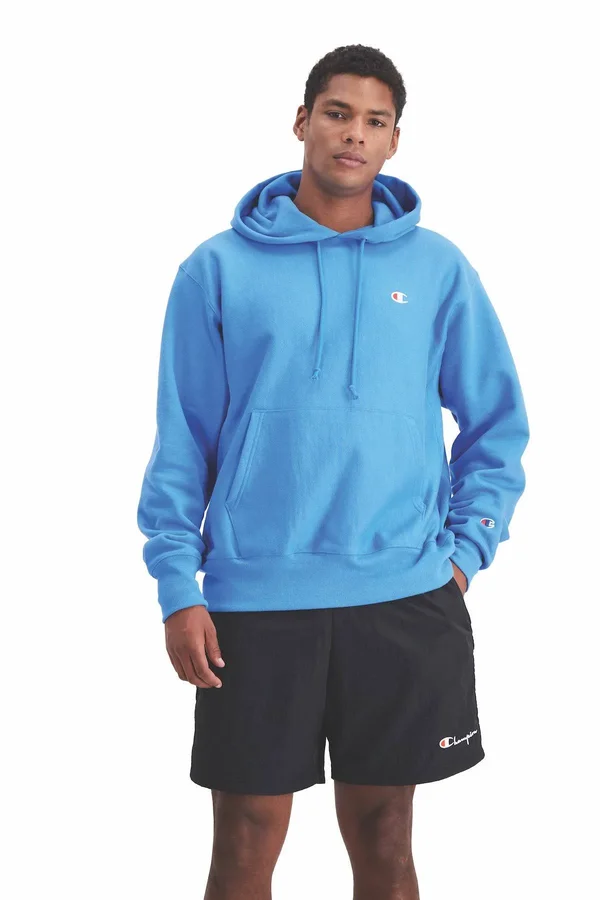 Champion Life Men's REVERSE Weave Pullover Hoodie Blue Jay 3XL