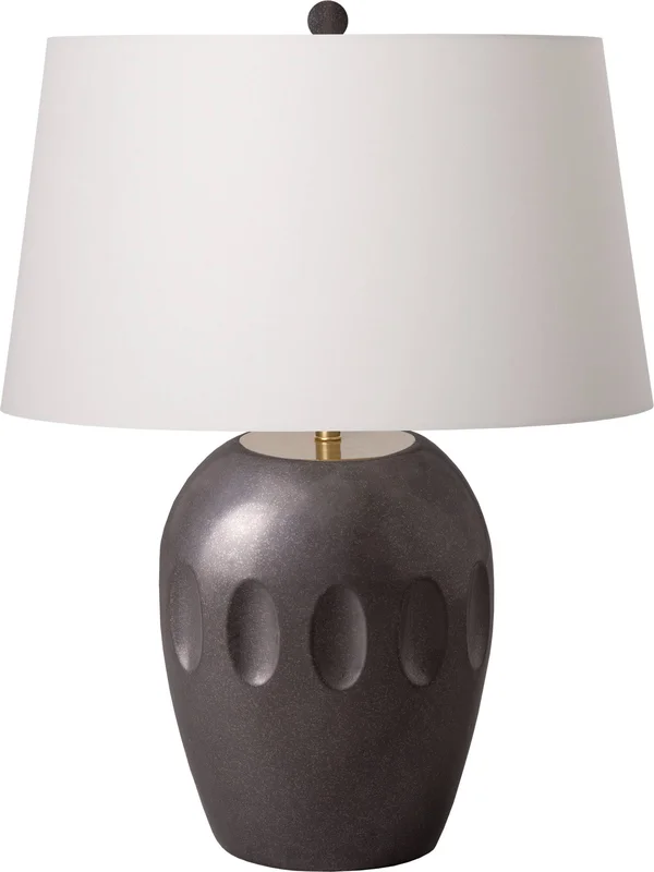 Emissary 27 in. Gunmetal Orion Ceramic Vase Table Lamp