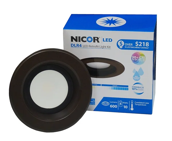 Nicor DLR4-3006-120-5K-OB 4 in. LED Recessed Downlight in 5000K Oil-Rubbed Bronze