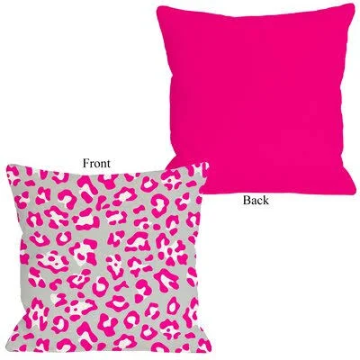 One Bella Casa Gabriella Cheetah Throw Pillow Size: 26x22 H x 26x22 W, Color: Neon - Hot Pink
