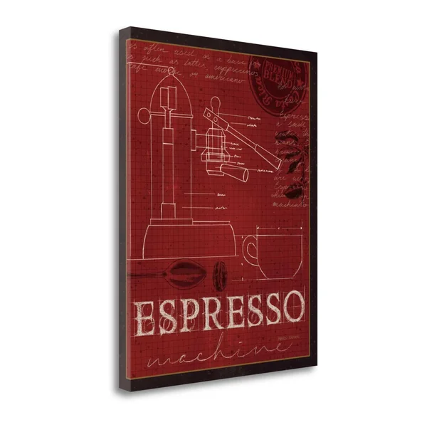 Tangletown Fine Art 28x22 x 22x22 Coffee Blueprint IV V2 Giclee Print on Gallery Wrap Canvas