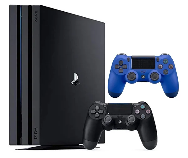 Sony PlayStation 4 Pro 1TB Two Controller Bundle: PlayStation 4 1TB Pro Console Jet Black - 2 DualShock 4 Wireless Controllers
