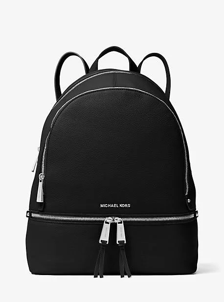 Michael Kors Rhea Large Leather Backpack Black One Size