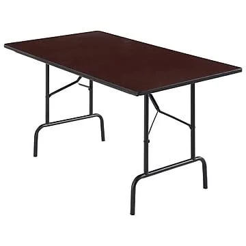 Staples Folding Table - 72x22L x 30x22W, Walnut (58366)