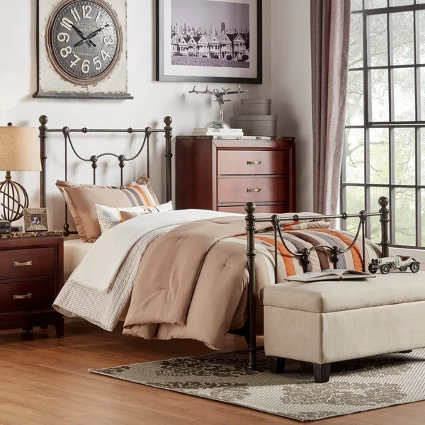 Bellwood Victorian Iron Metal Bed by iNSPIRE Q Classic (Bronze - Twin)