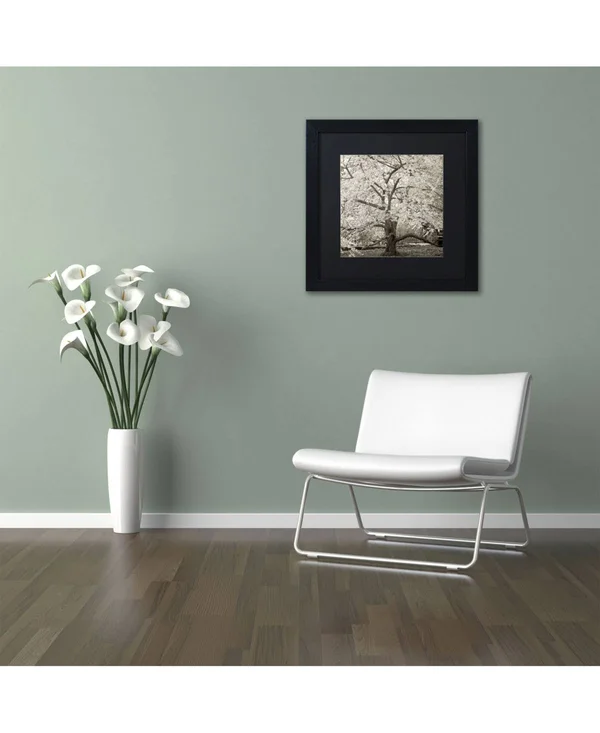 Trademark Art Alan Blaustein 'Hampton Magnolia II' Black Matted Framed Art