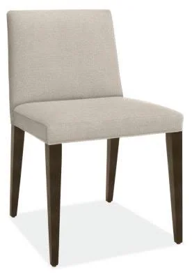 Room & Board, Modern Ava Side Chair in Gino Oatmeal w/ Charcoall Legs Brown White - Fade-resistant Fabric