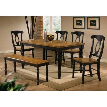 Winners Only Quails Run 6 Piece Dining Table Set with Napoleon Chairs, Size: Medium, Black