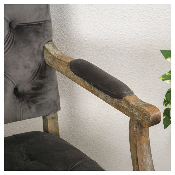 Christopher Knight Home Saltillo Velvet Arm Dining Chair by - 40 inchh x 23.5 inchw x 22.2 inchd Charcoal - Black