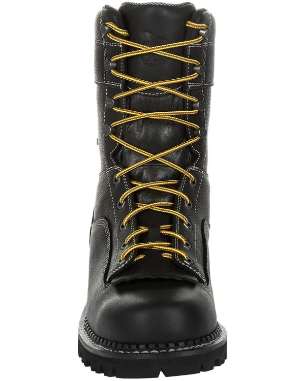 Georgia Boot Men's Amp LT Logger Low Heel Waterproof Work Boot - GB00271, Black