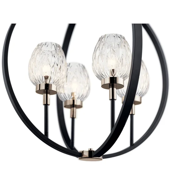 Kichler 44239BK Moyra Black 4 Light Chandelier
