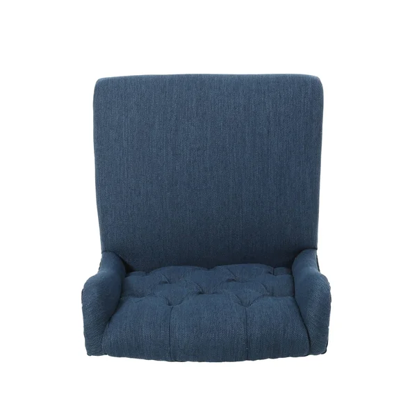 Foxwood Wingback Barstool (Set of 2) by Christopher Knight Home - Navy Blue + Dark Brown