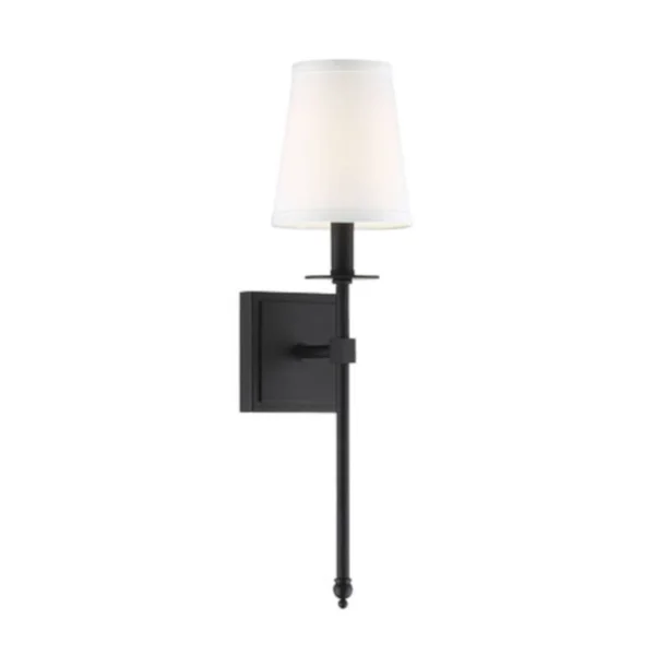 251 First Linden 20 in. One-Light Wall Sconce in Matte Black, Transitional, Bellacor 2223997