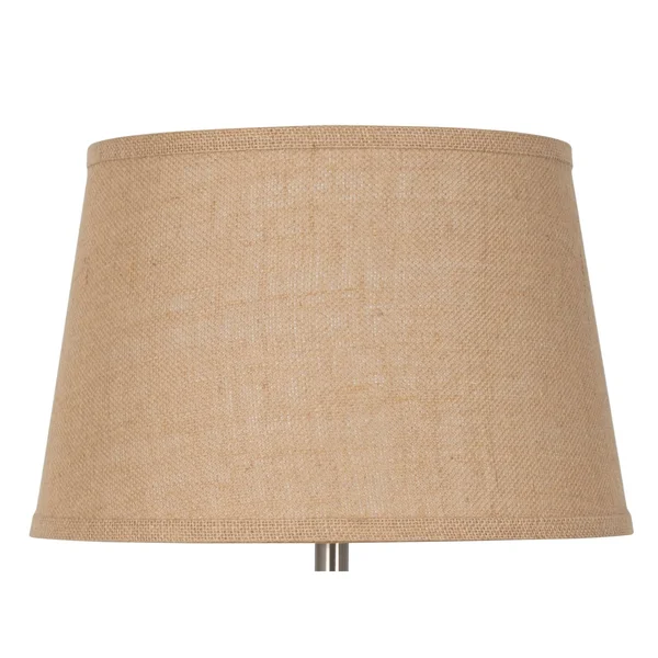 19x22 Tear Drop Textured Ceramic Table Lamp - White with Brown Shade
