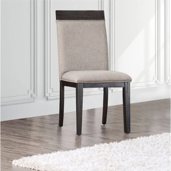 Strick & Bolton Edmonia Espresso Side Chairs (Set of 2) - Espresso/Grey