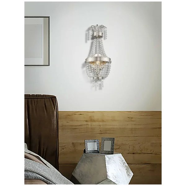 Livex Lighting 51872-91 Valentina 1 Light Wall Sconce - Brushed Nickel