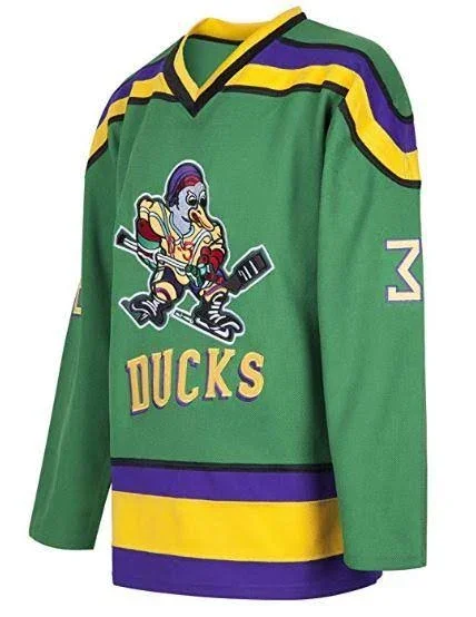 Greg Goldberg #33 Mighty Ducks Hockey Jersey - Hockey S, Green