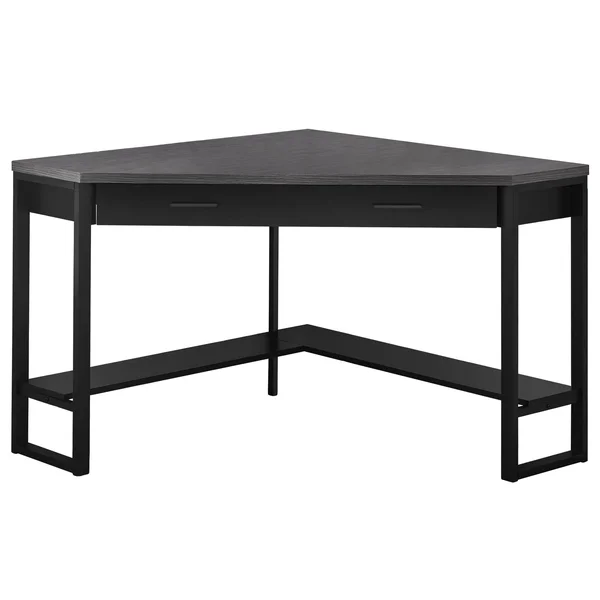 42x22 Black and Gray L-Shaped Contemporary Computer Desk