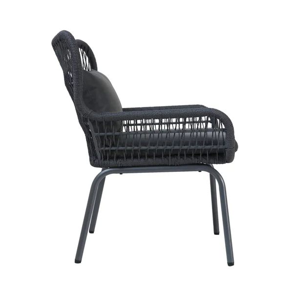 Set of 2 Gray Contemporary Outdoor Patio Club Chairs 33.75x22